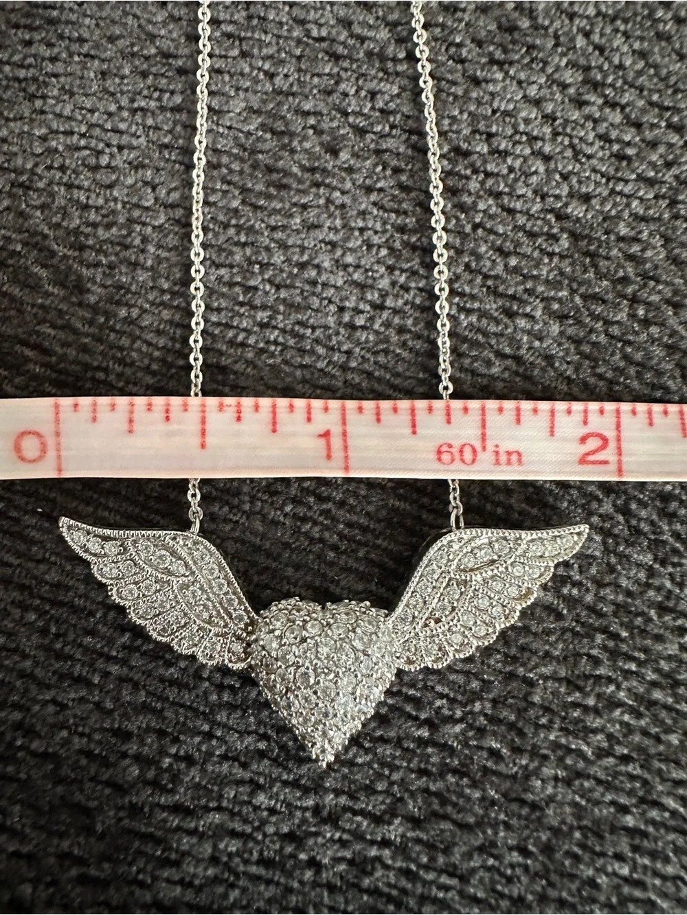 Sterling Silver Angel Wing Heart Necklace